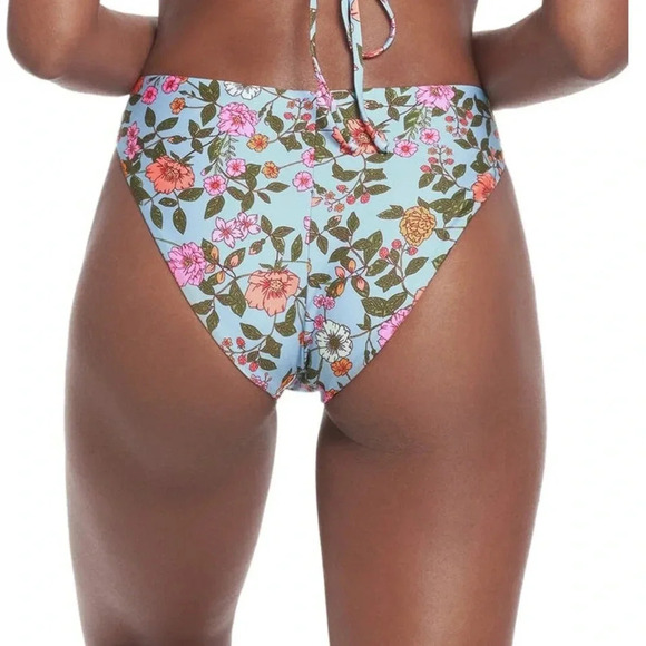 Maaji Reversible Floral Sky Blue Sublime Classic Bikini Bottom Size XS NWT - Picture 2 of 13